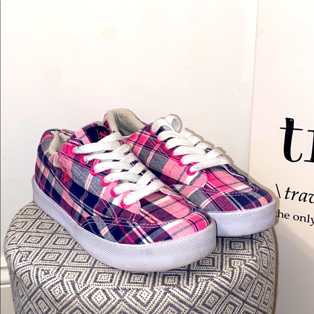 Polo pink plaid shoes